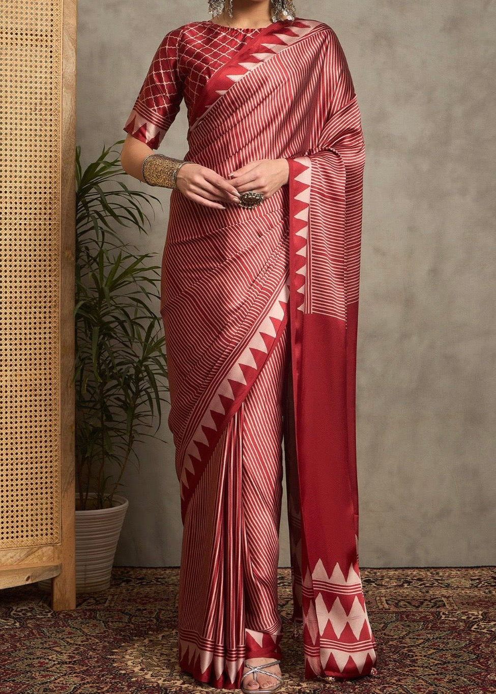 Noor Ajrakh Printed Premium Modal Silk Saree
