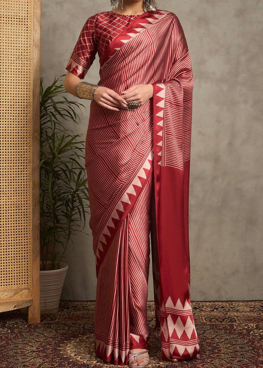 Noor Ajrakh Printed Premium Modal Silk Saree