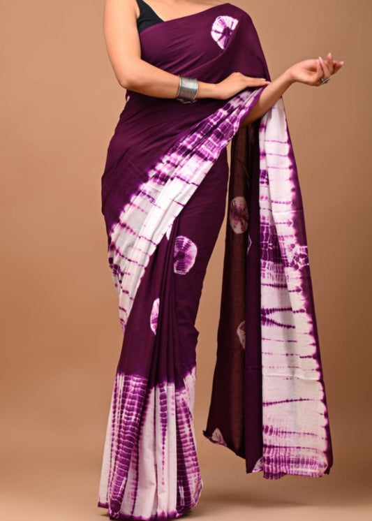 Tie Dye Mul Cotton Saree