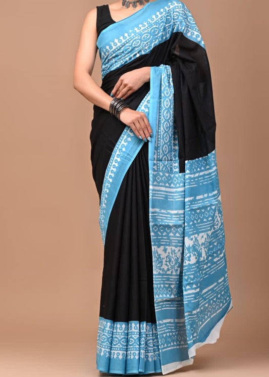 Manchali Border Mul Cotton Saree