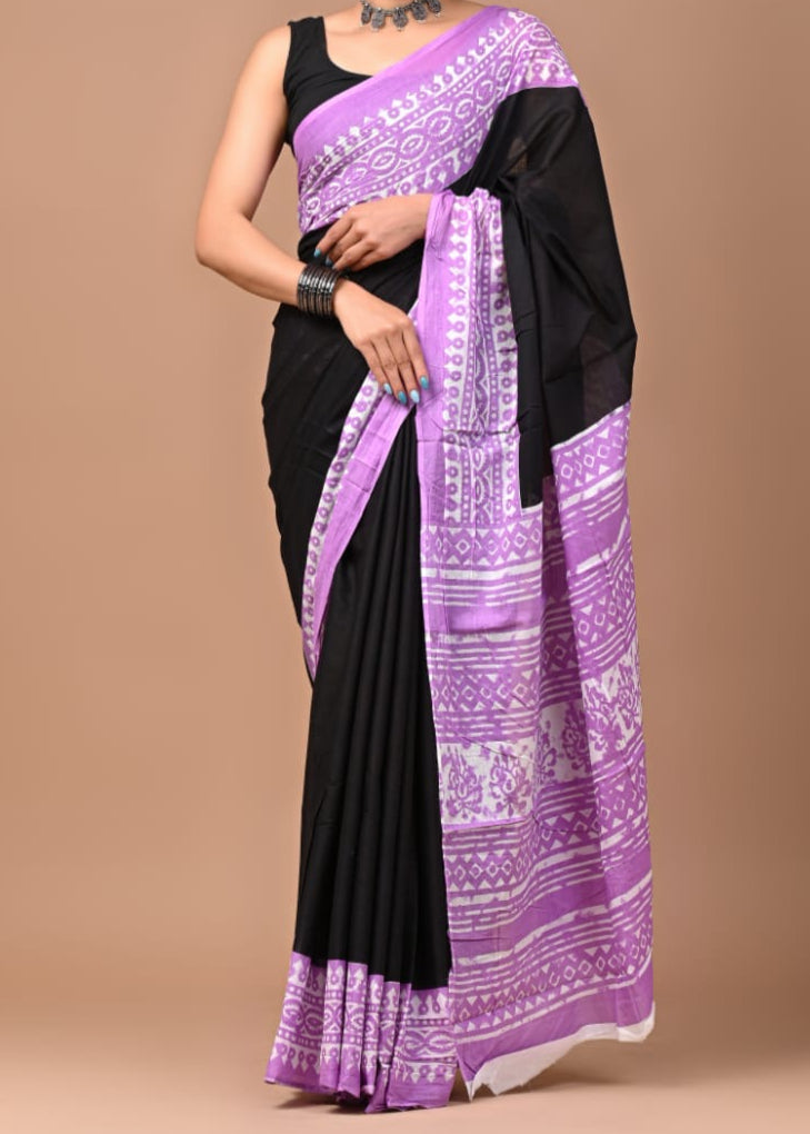 Manchali Border Mul Cotton Saree