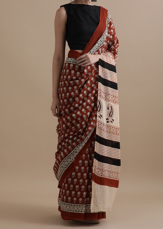 Floral Bagan Mul Cotton Saree
