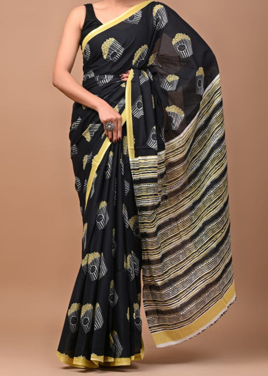 Popcorn Mul Cotton Saree