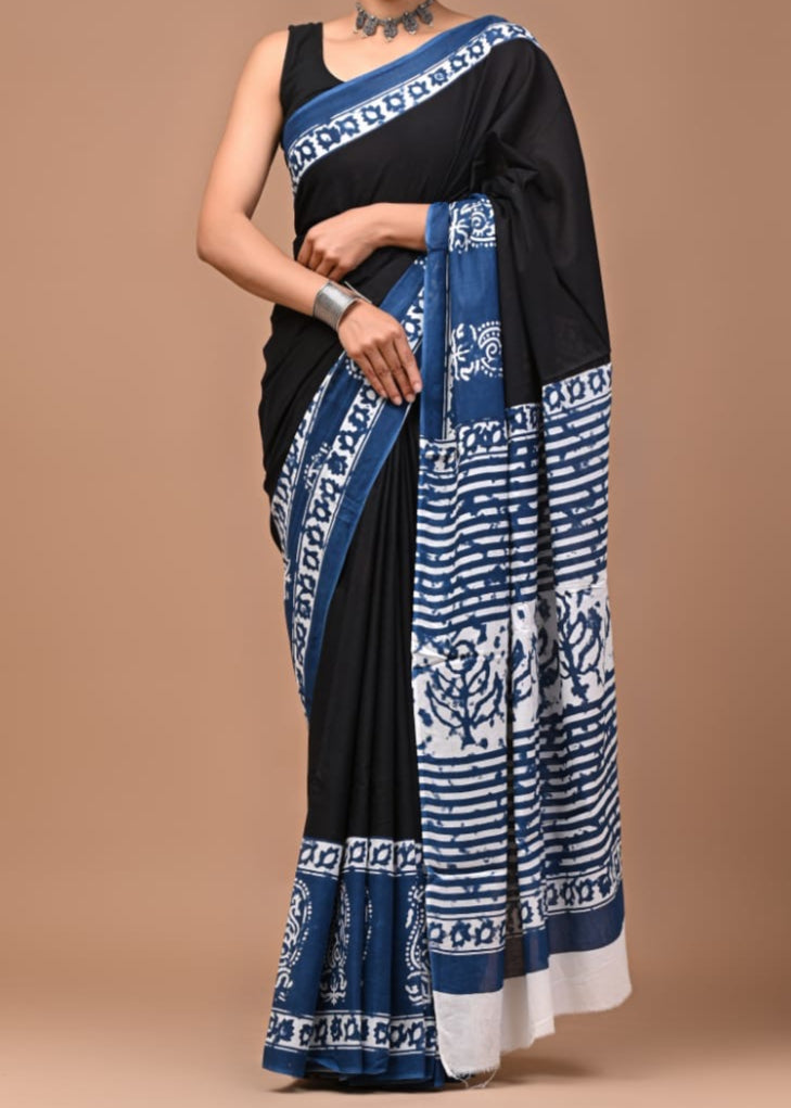 Manchali Border Mul Cotton Saree