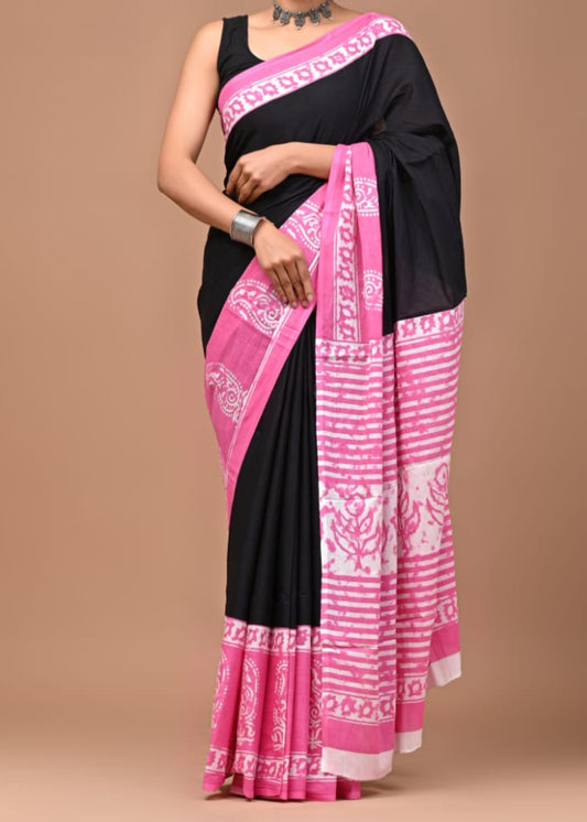 Terracotta Glow Mul Cotton Saree