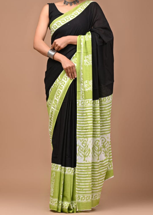 Autumn Rust Mul Cotton Saree