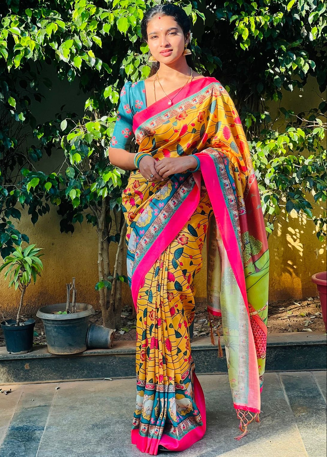 Kamal Katha Kalamkari Saree