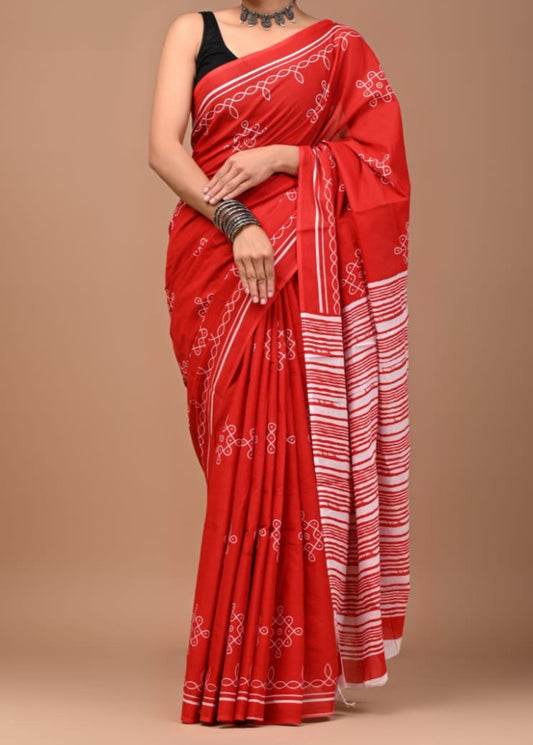 Lavender Fields Mul Cotton Saree