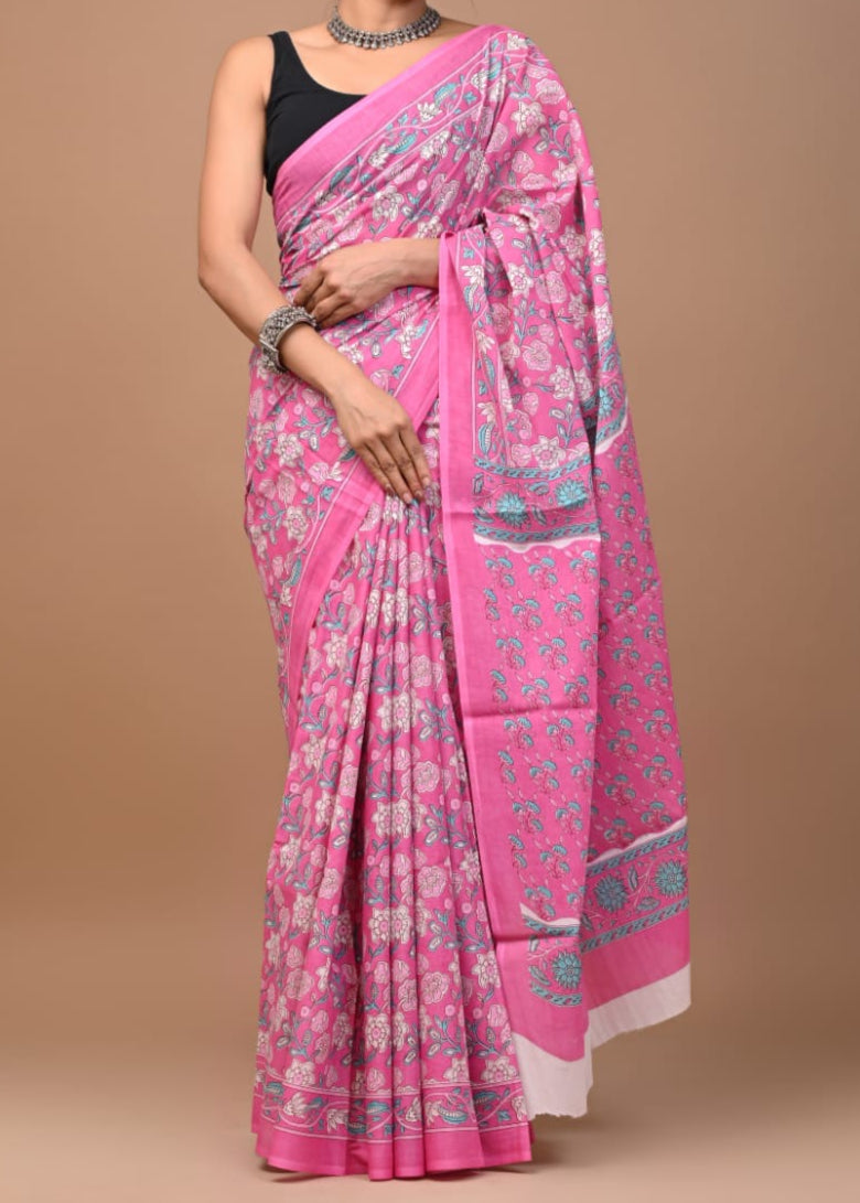 Maroon Magic Mul Cotton Saree