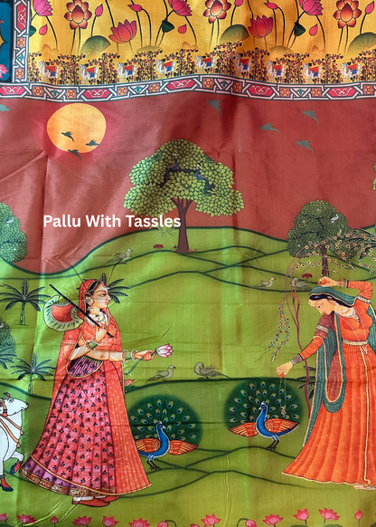 Kamal Katha Kalamkari Saree