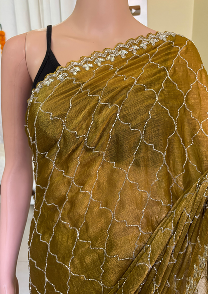 Golden Dream Glam Party Wear Saree