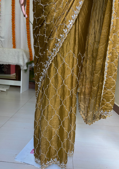 Golden Dream Glam Party Wear Saree