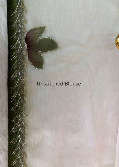 Green Guldasta Hand work Saree