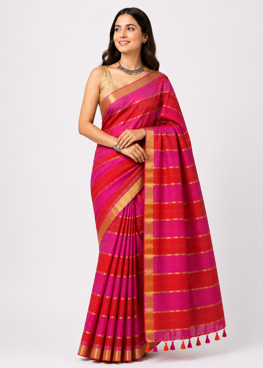 Manya Satrangi Mul Saree