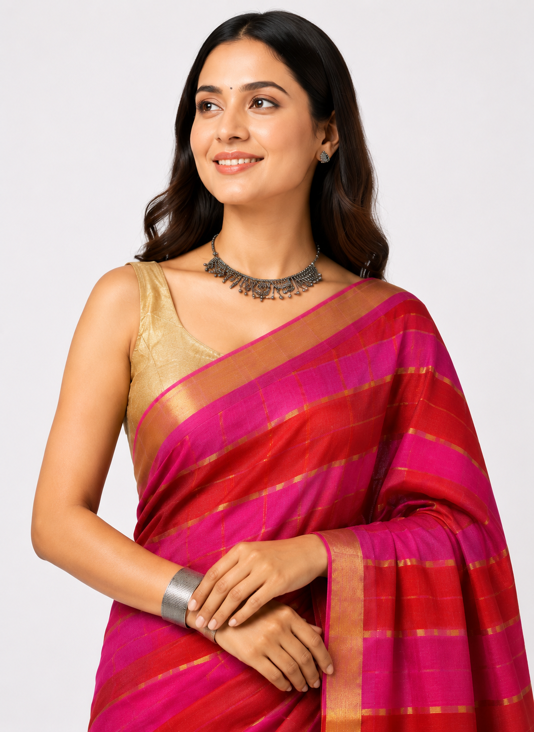 Manya Satrangi Mul Saree