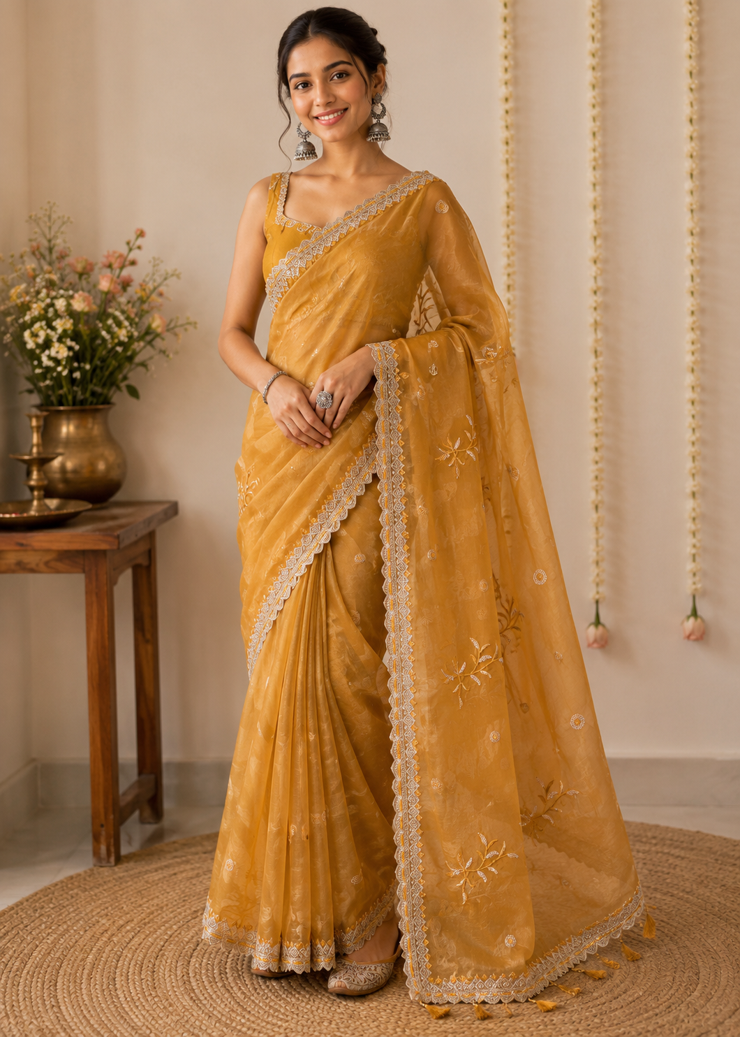 Yellow Charm Lightweight Saree