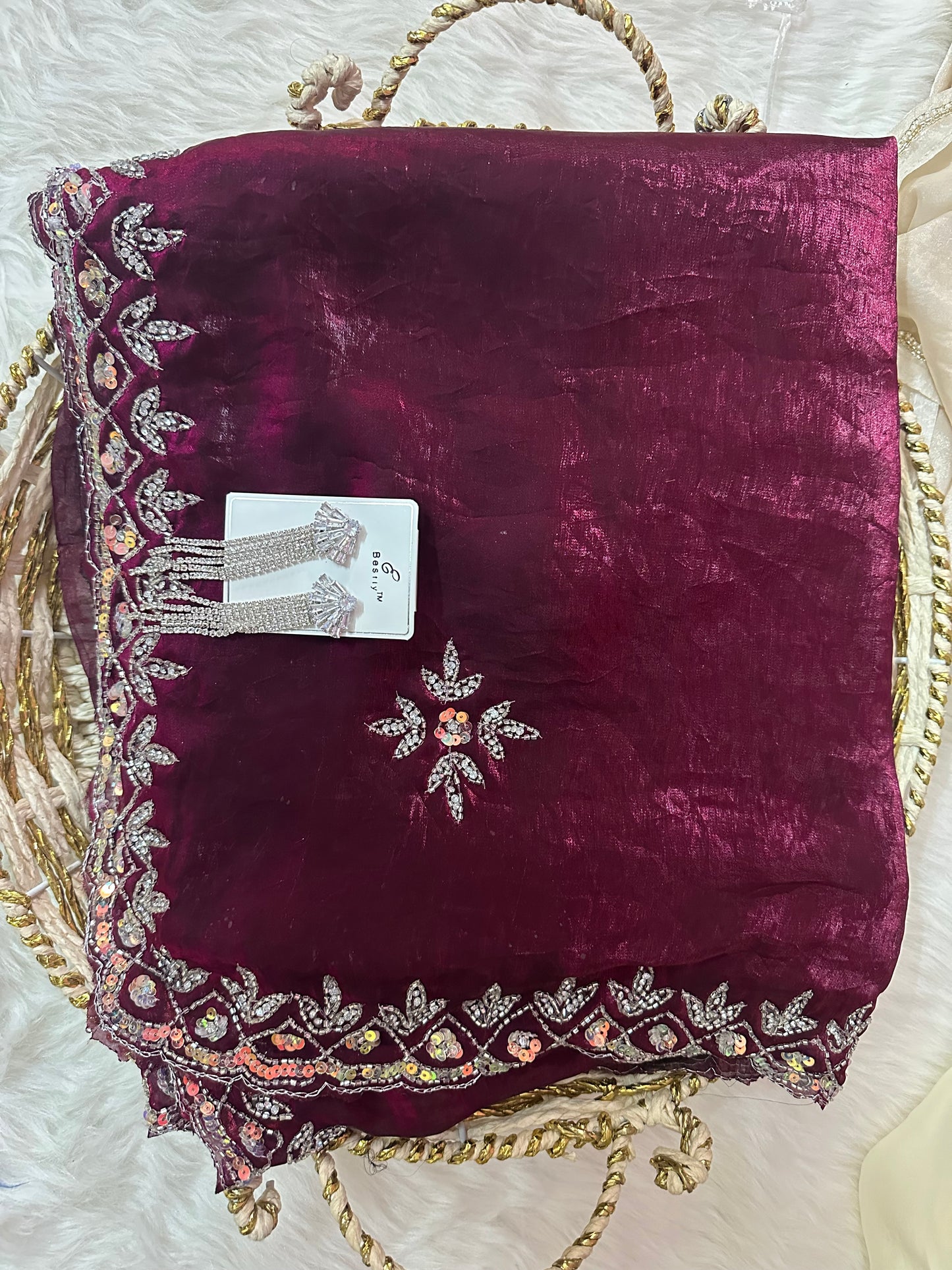 Anushka Sen Party Wear Saree