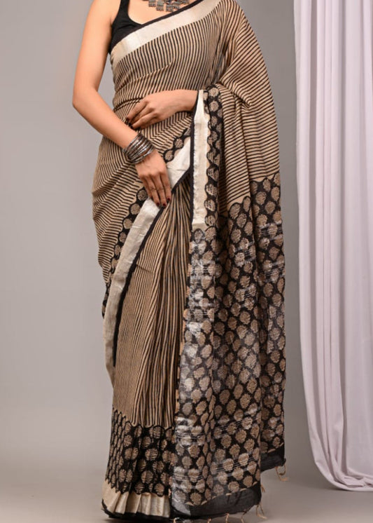 Amber Linen Saree