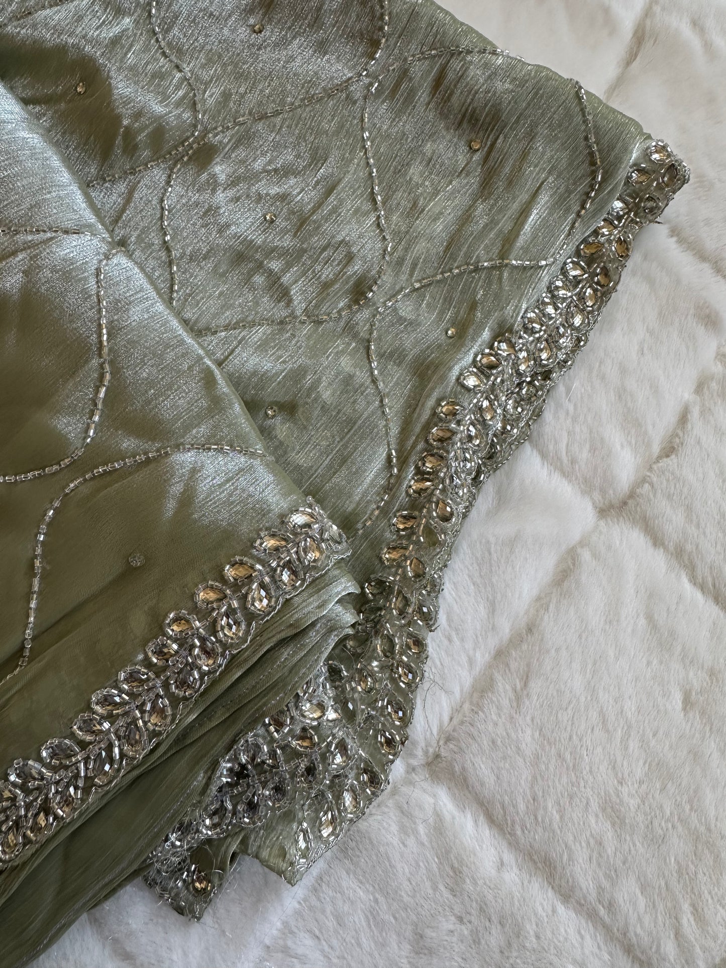Designer Roshani Hand Embroidery JC Saree