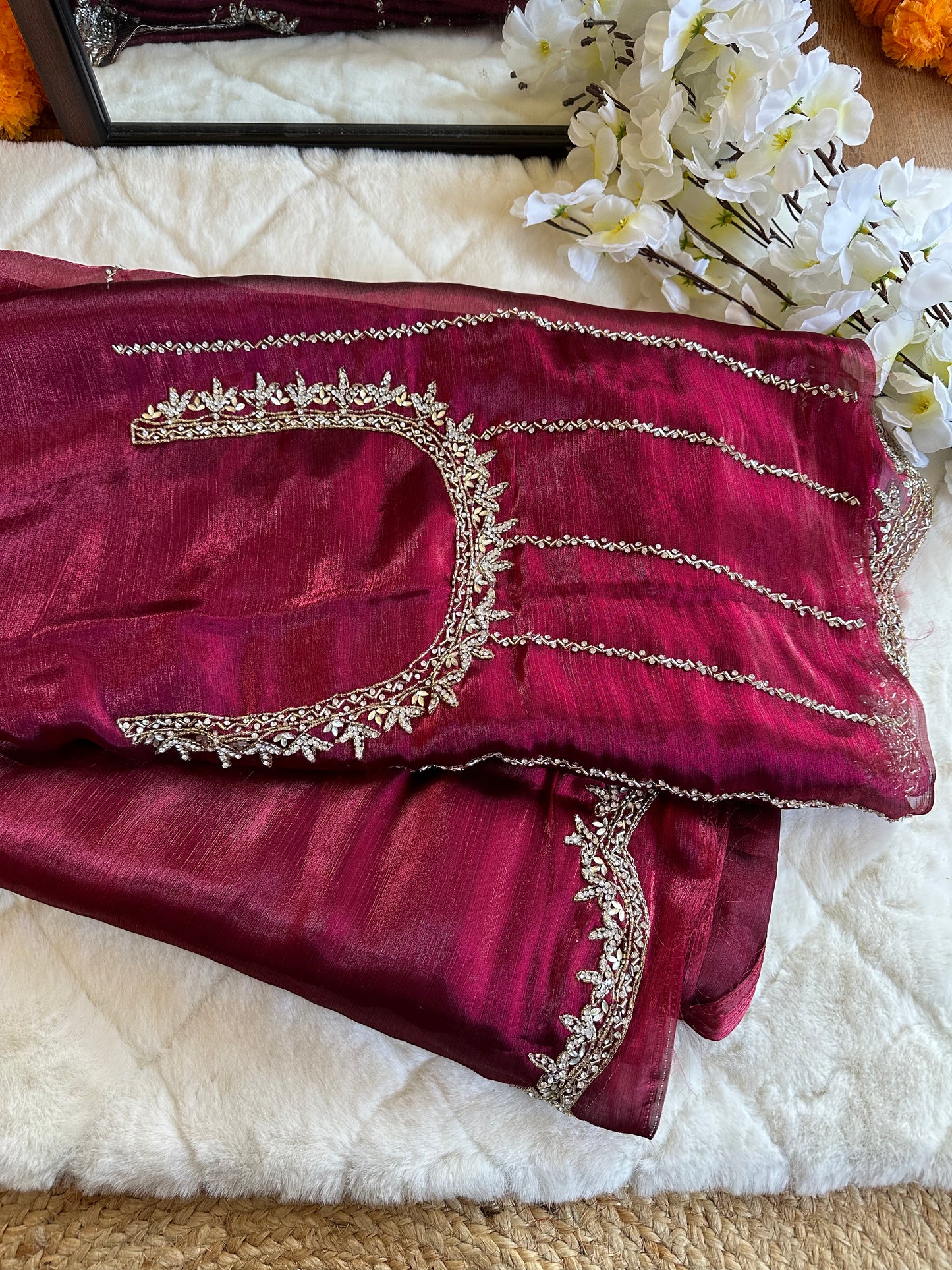 Heavy Embroidered JC Saree