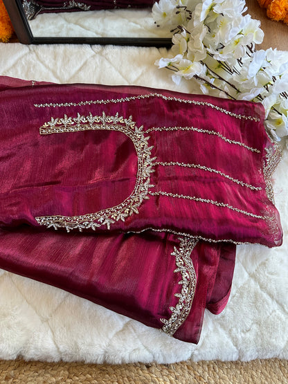 Heavy Embroidered JC Saree