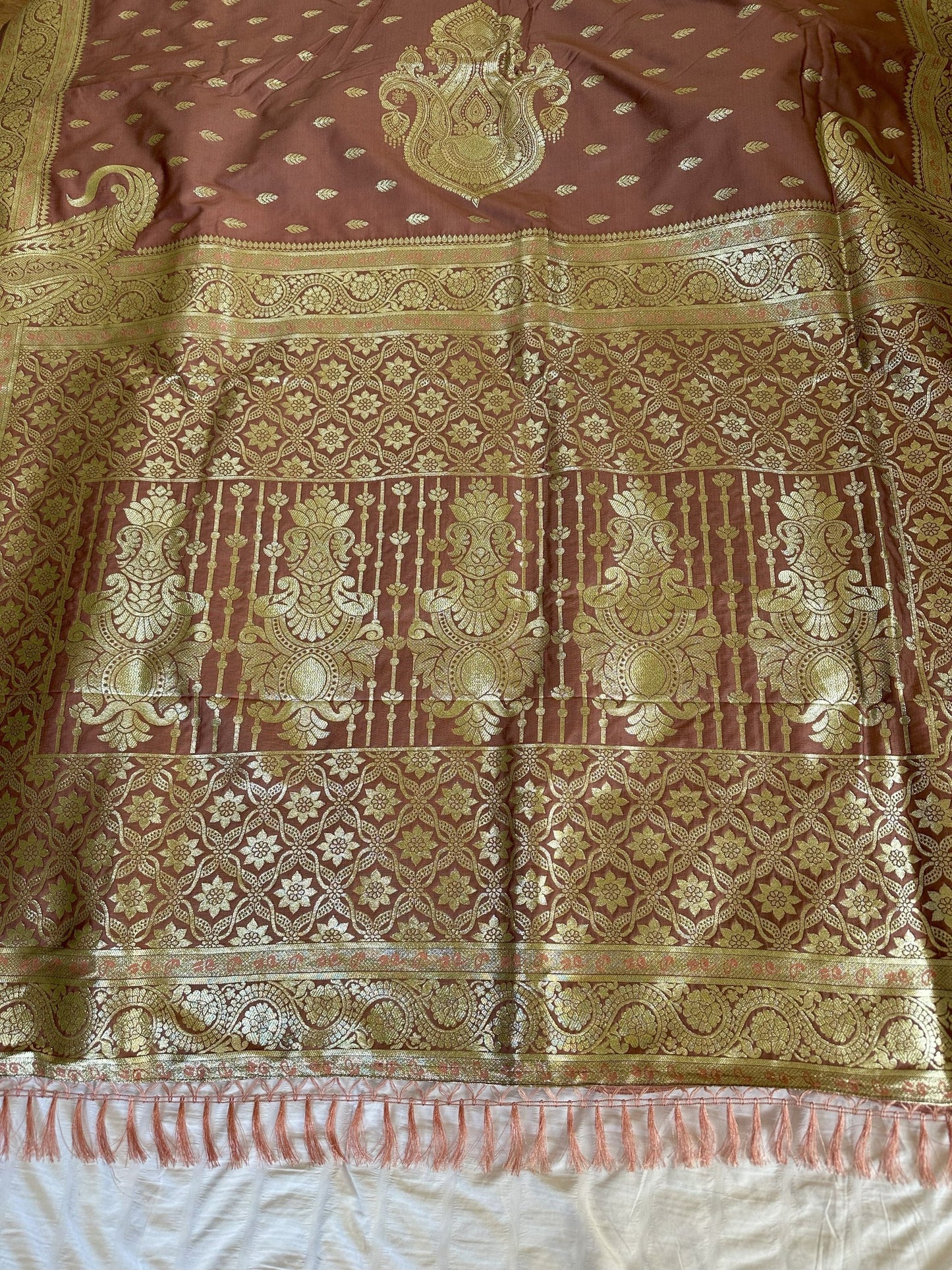 Light Brown Color Heavy Zari work Banarasi Saree