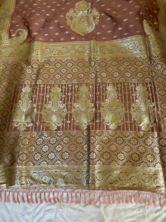 Light Brown Color Heavy Zari work Banarasi Saree