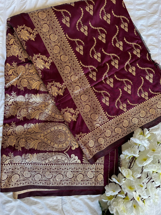 Purple Bananari Boota Jal Saree
