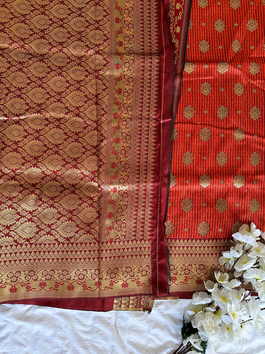 Orange Banarasi Saree
