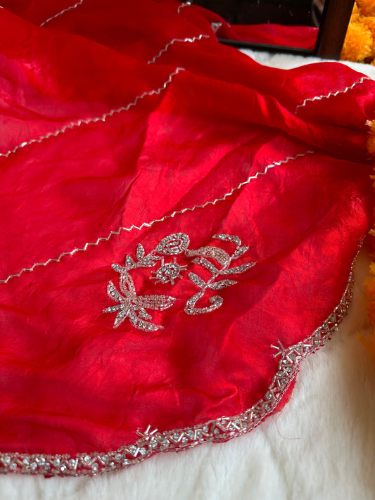 Hand Embroidered Banno Tissue Saree