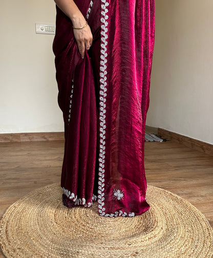 Diva Hand Work Tissue Saree