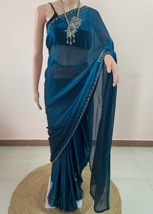 Tissue Silk with Hill Swarovski work