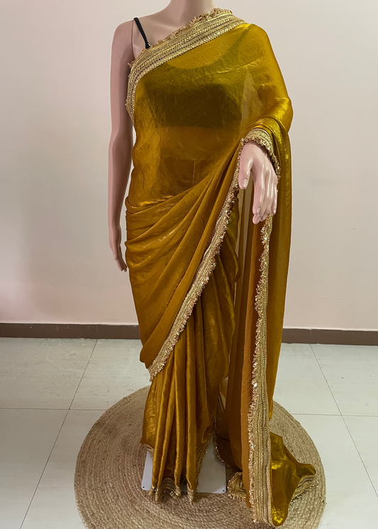 Golden Maharani Royal Tissue Saree