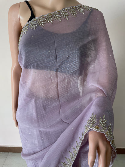 Lavender Rose Luxe Party Wear Saree