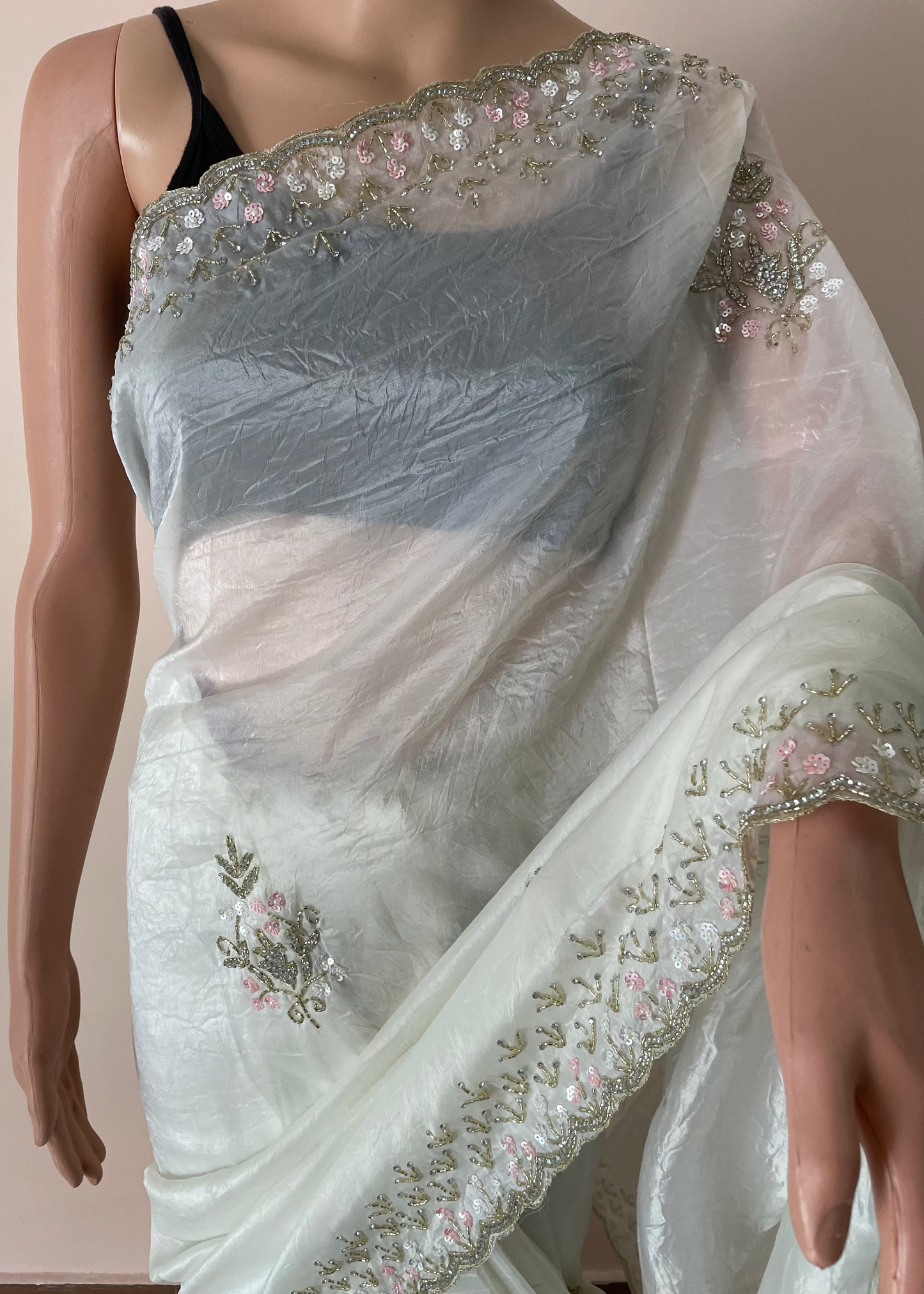 White Aura Handwork Saree
