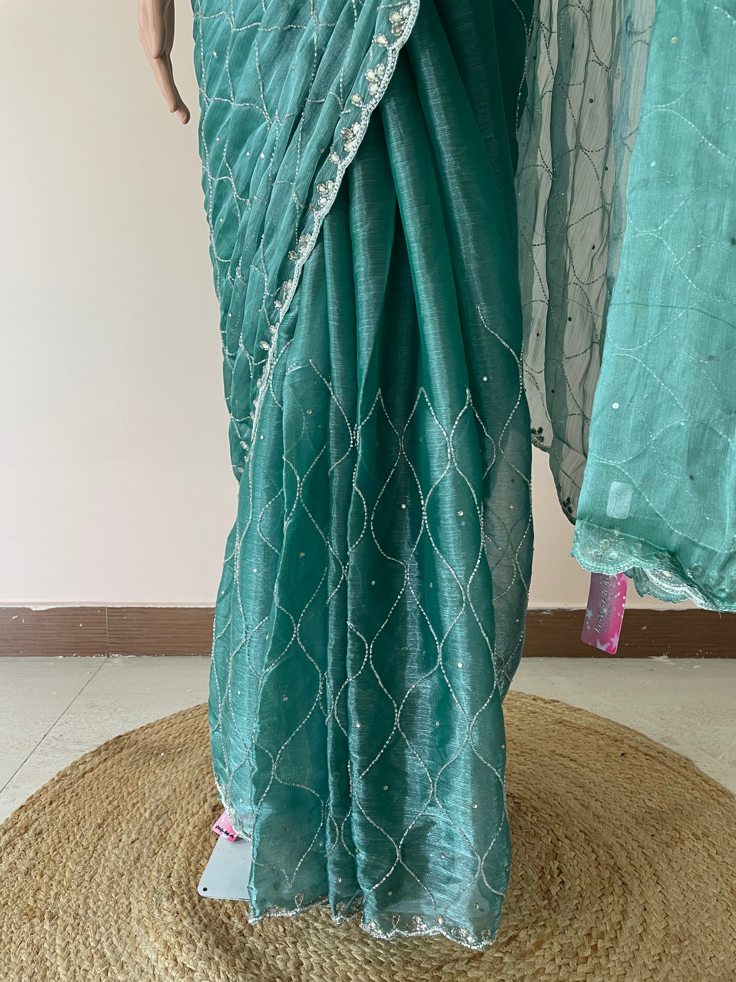 Pearl Work Hand Embroidered JC saree