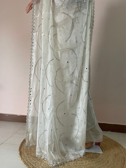 Snow Charm Handwork Saree