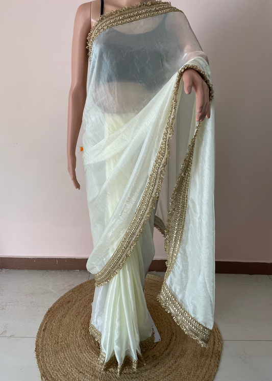 Off White Royal Tissue Saree