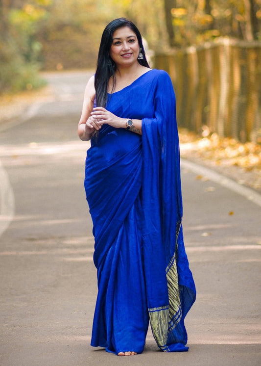 Royal Blue Pure Modal Silk Sarees