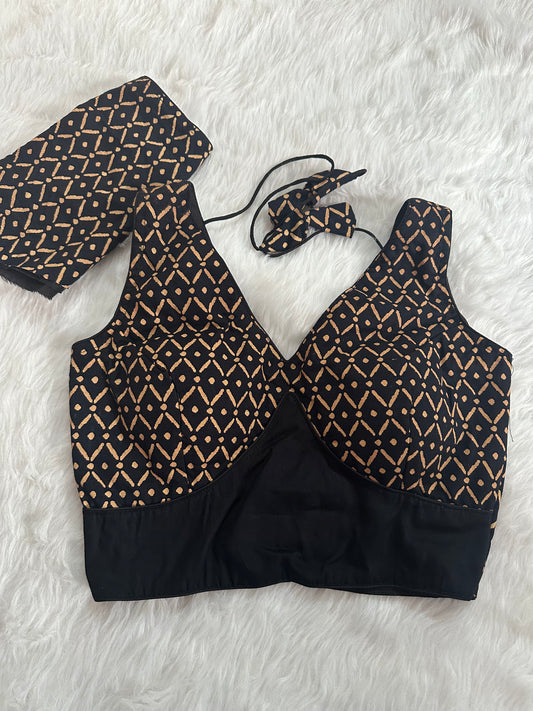 Ajrakh Cotton Sleeveless Blouse