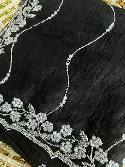 Mrinali Pearl Work Tissue Saree