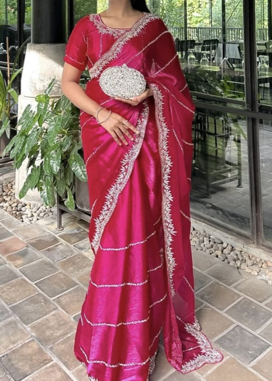 Heavy Embroidered JC Saree