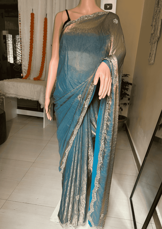 Shimmer Sky Party Wear Saree
