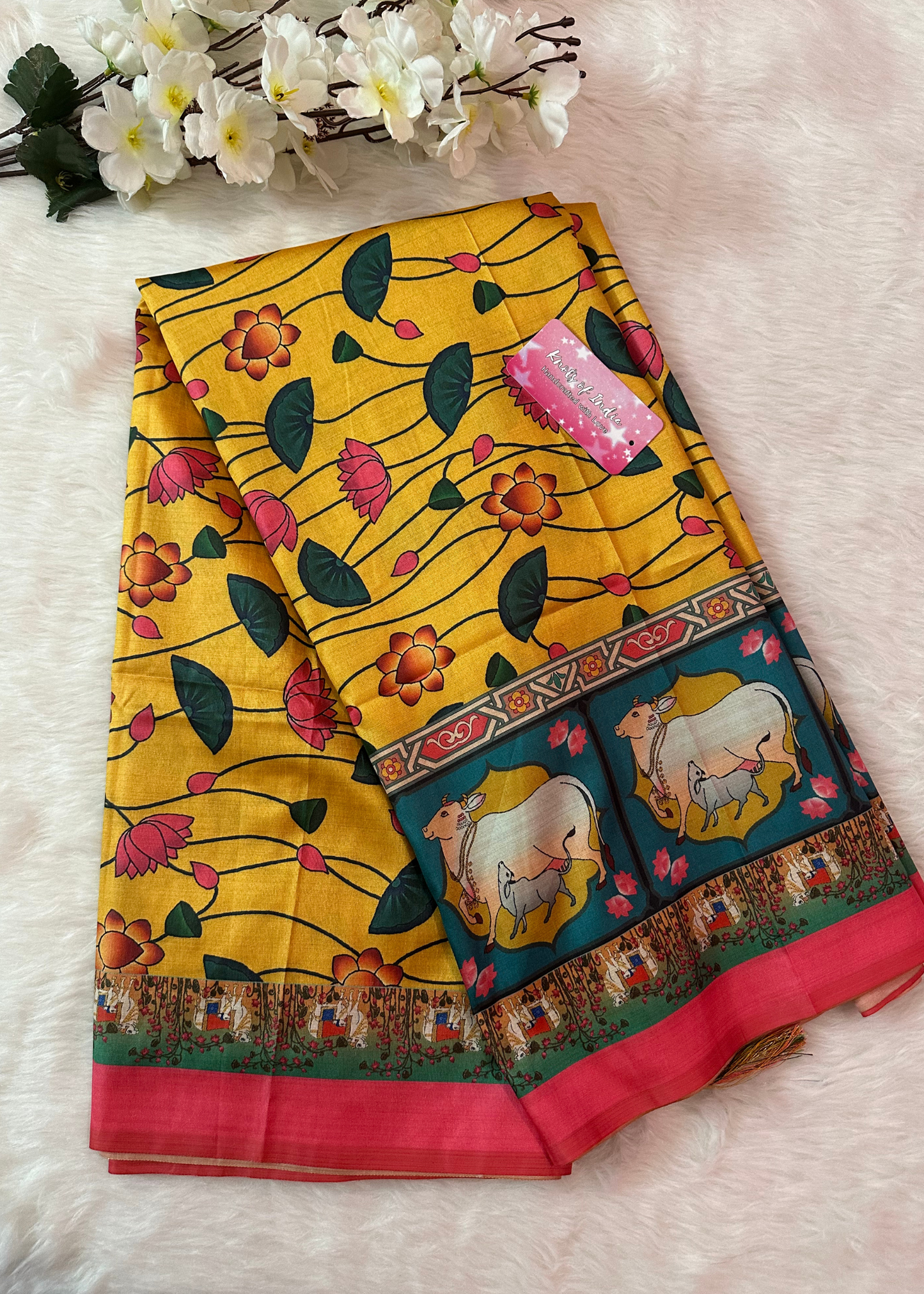 Kamal Katha Kalamkari Saree