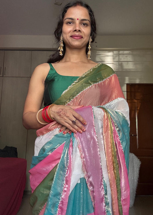 Multicolor Hand Work Saree