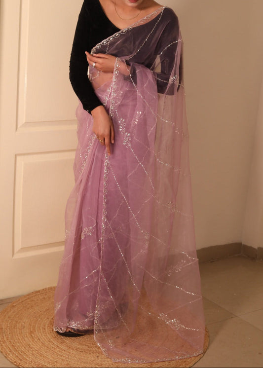 Tara Jaal Glass Tissue Saree