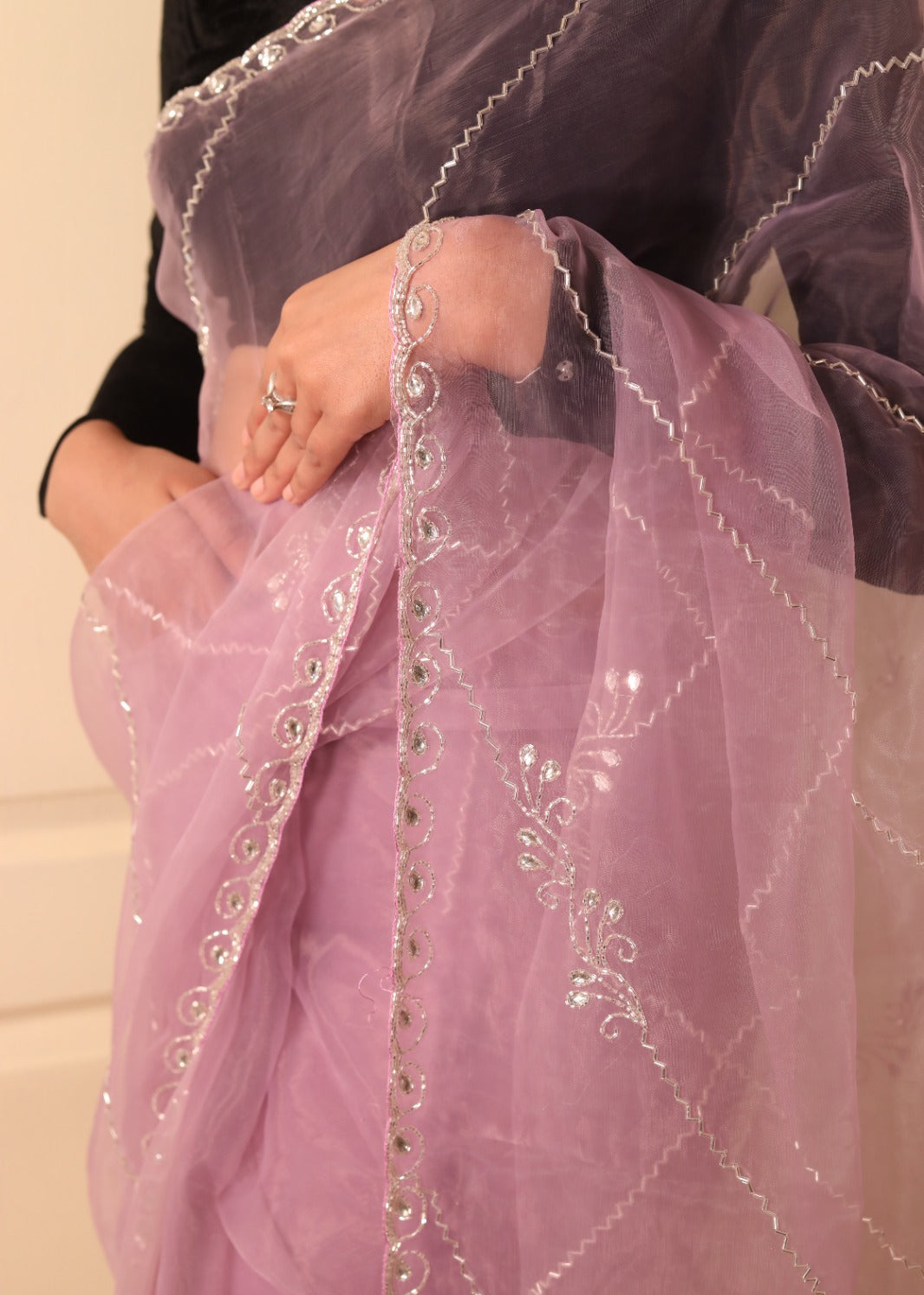 Tara Jaal Glass Tissue Saree