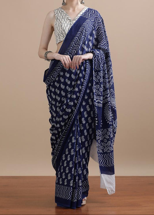 Gulmohar Glow Mul Cotton Saree