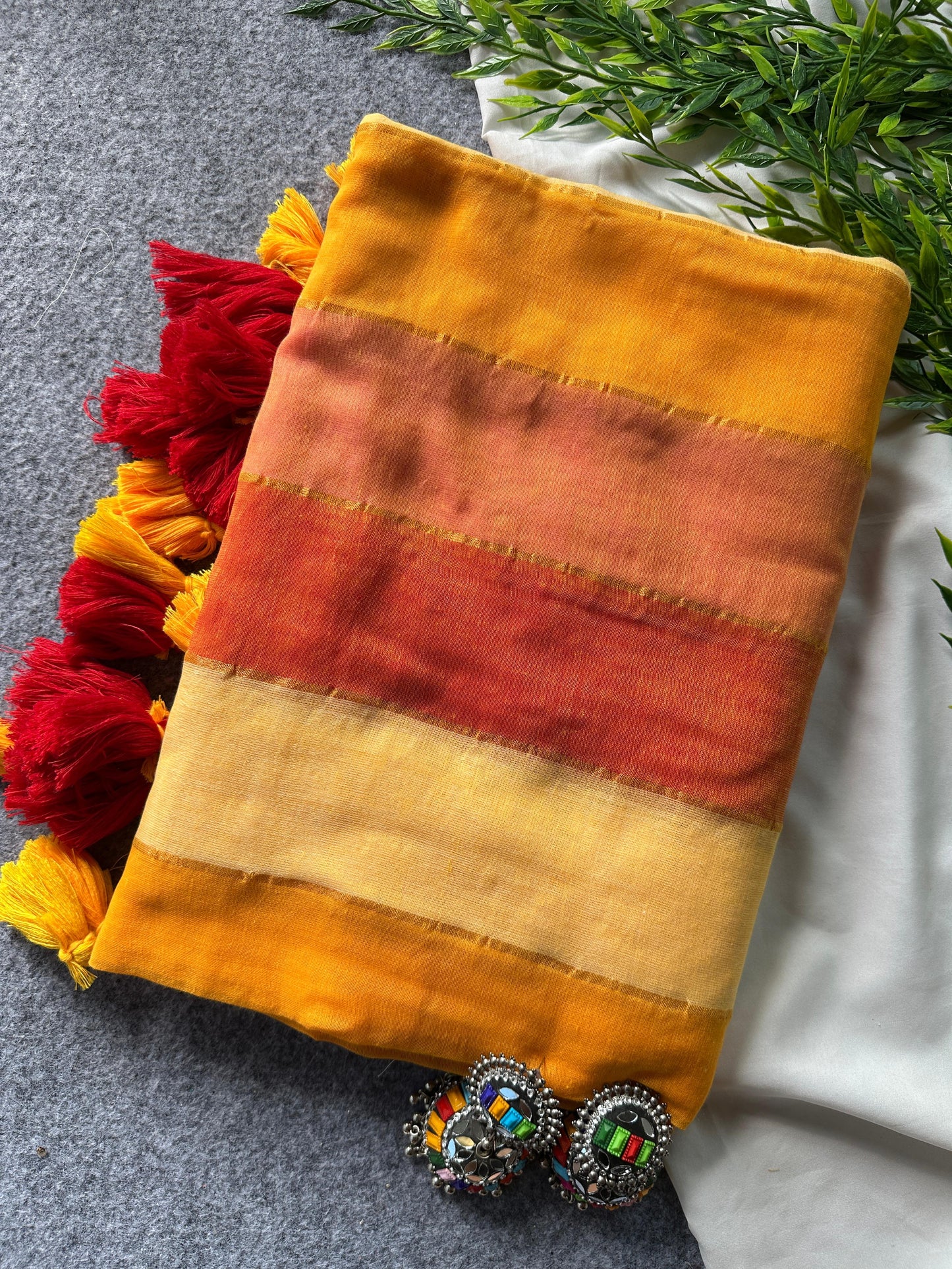 Gulnar Satrangi Mul Saree