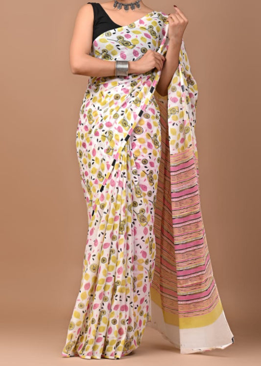 Rustic Charm Mul Cotton Saree
